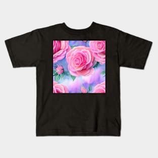 Watercolor rose pattern design Kids T-Shirt